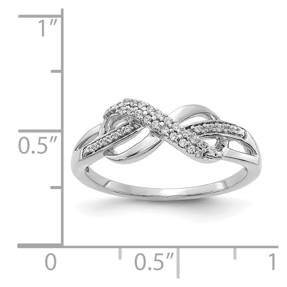 14K White Gold Diamond Infinity Symbol Ring