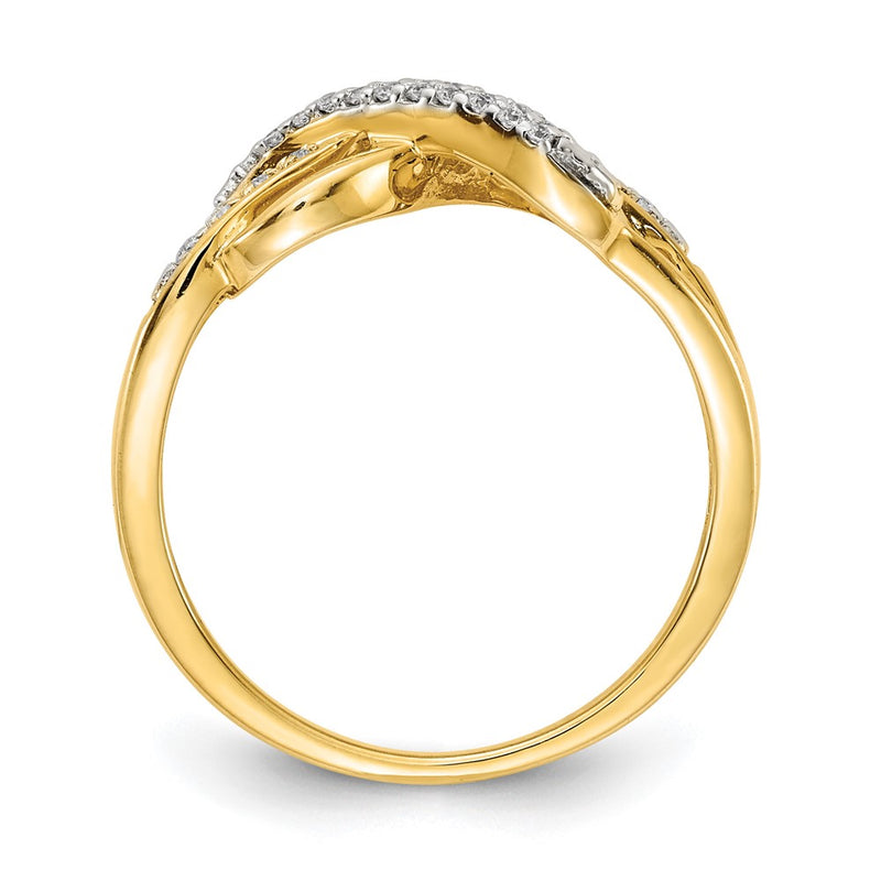 14k Yellow Gold 1/10 Ct. Lab Grown Diamond VS/SI+ G+ Infinity Symbol Ring