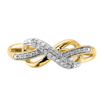 14k Yellow Gold 1/10 Ct. Lab Grown Diamond VS/SI+ G+ Infinity Symbol Ring