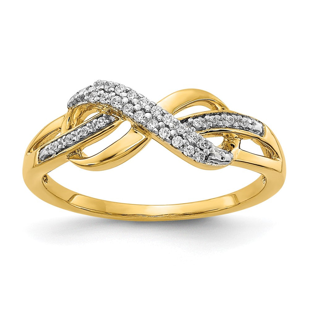 14k Yellow Gold 1/10 Ct. Lab Grown Diamond VS/SI+ G+ Infinity Symbol Ring