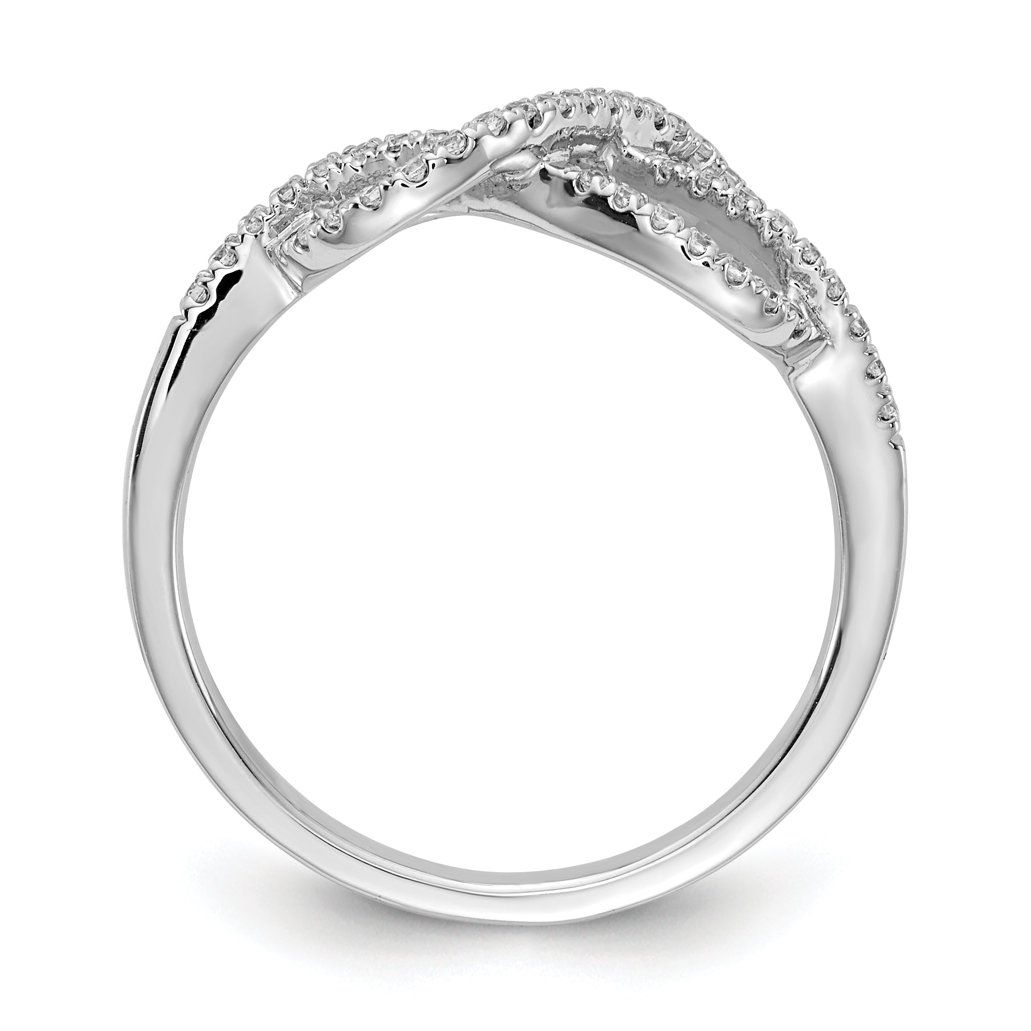 14K White Gold Diamond Celtic Knot Ring