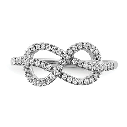 14K White Gold Diamond Celtic Knot Ring