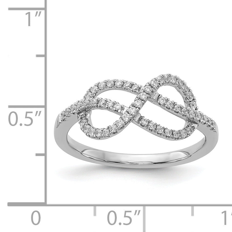 14K White Gold Diamond Celtic Knot Ring