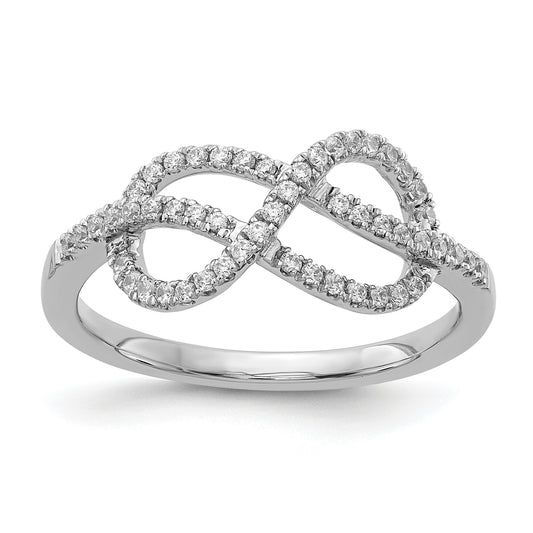 14K White Gold Diamond Celtic Knot Ring