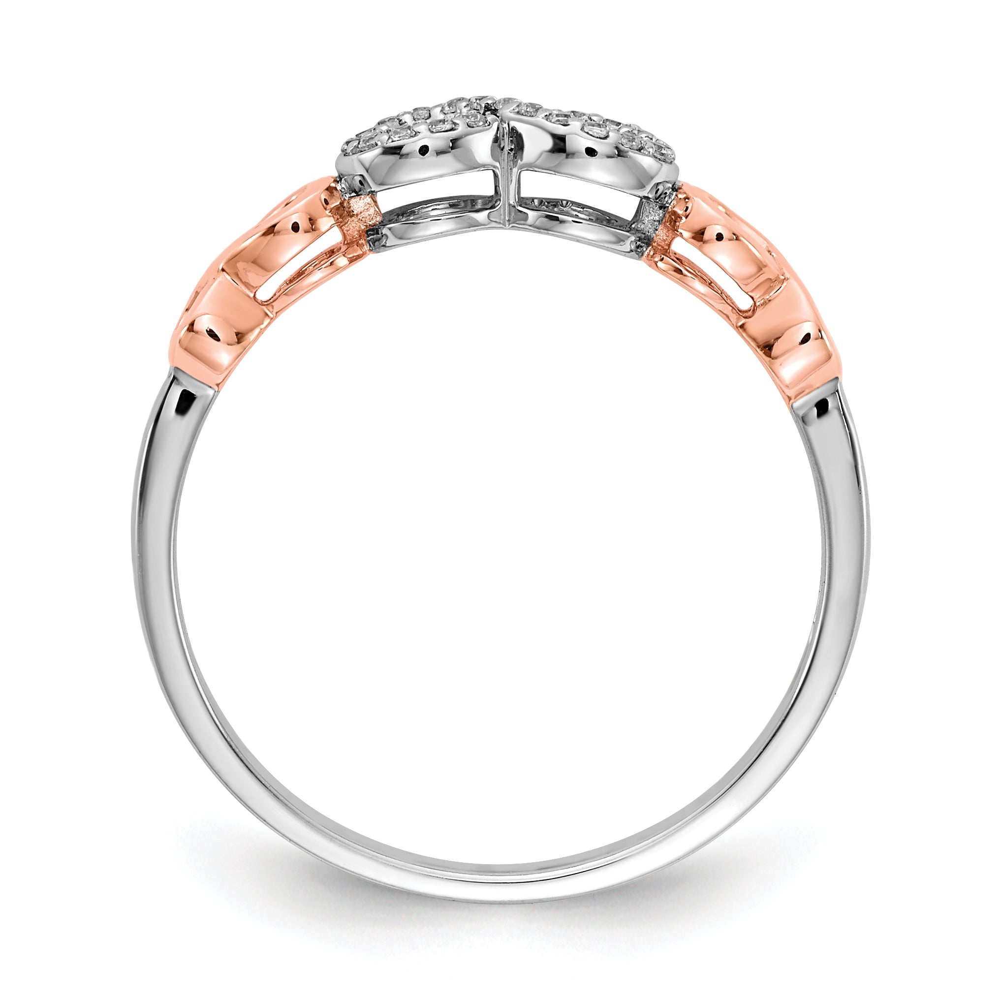 10K Rose Gold 10K W/White Rhodium Diamond Infinity Ring
