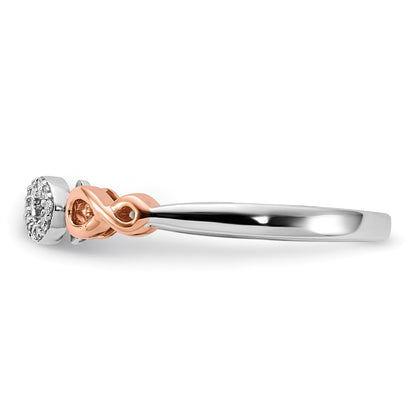 10K Rose Gold 10K W/White Rhodium Diamond Infinity Ring