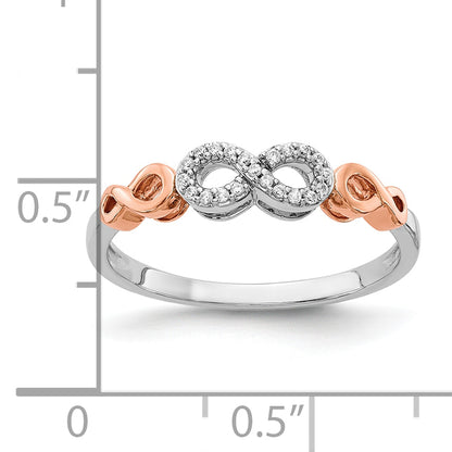 10K Rose Gold 10K W/White Rhodium Diamond Infinity Ring