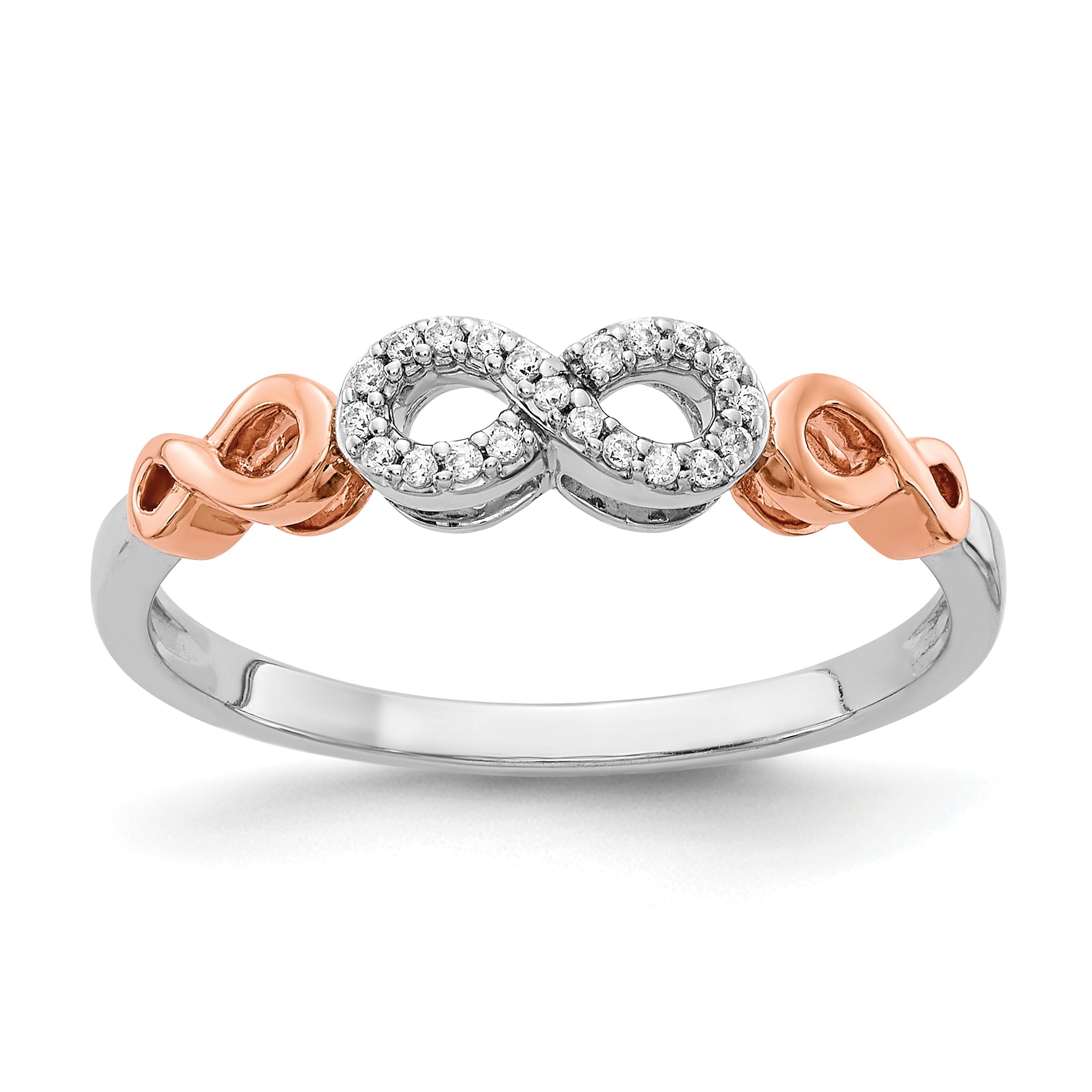 10K Rose Gold 10K W/White Rhodium Diamond Infinity Ring