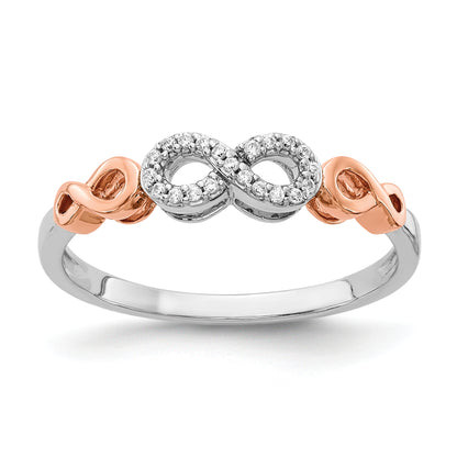 10K Rose Gold 10K W/White Rhodium Diamond Infinity Ring