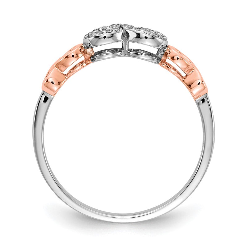14K Rose Gold White Rhodium Diamond Infinity Ring