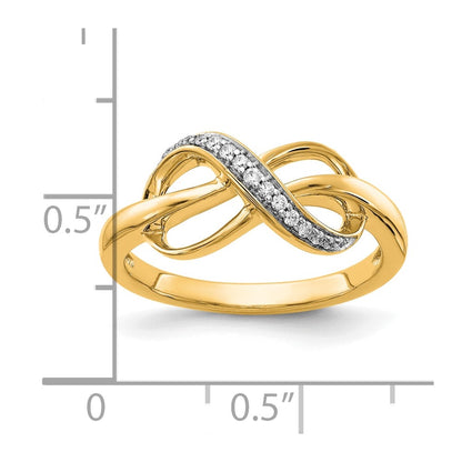 10K Yellow Gold 10K Diamond Infinity Ring