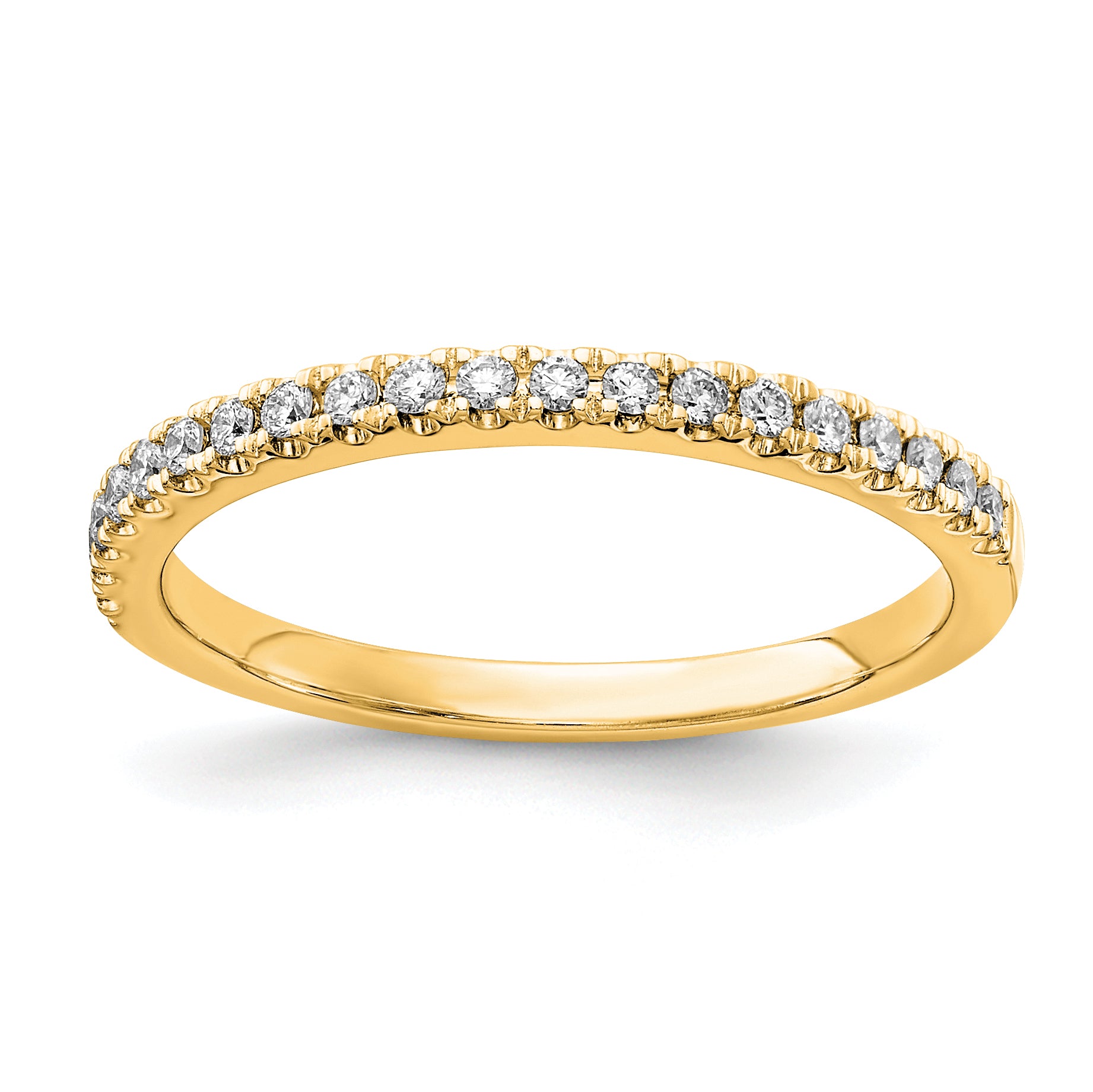 14K Yellow Gold 1/5 Carat Lab Grown Diamond Vs/Si+ G+ Complete Wedding Band
