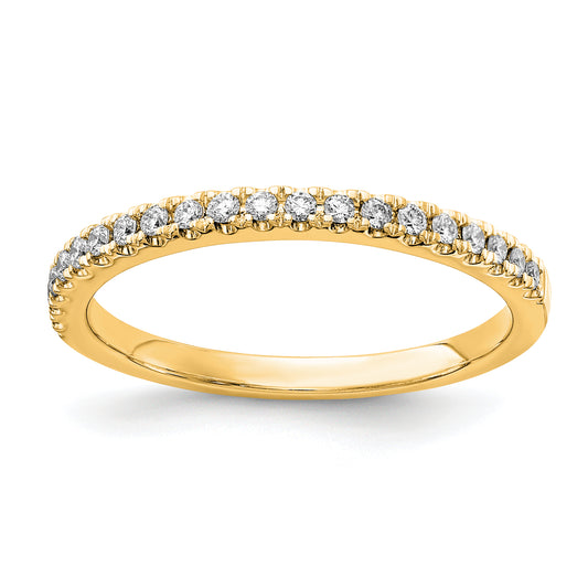 14K Yellow Gold 1/5 Carat Lab Grown Diamond Vs/Si+ G+ Complete Wedding Band