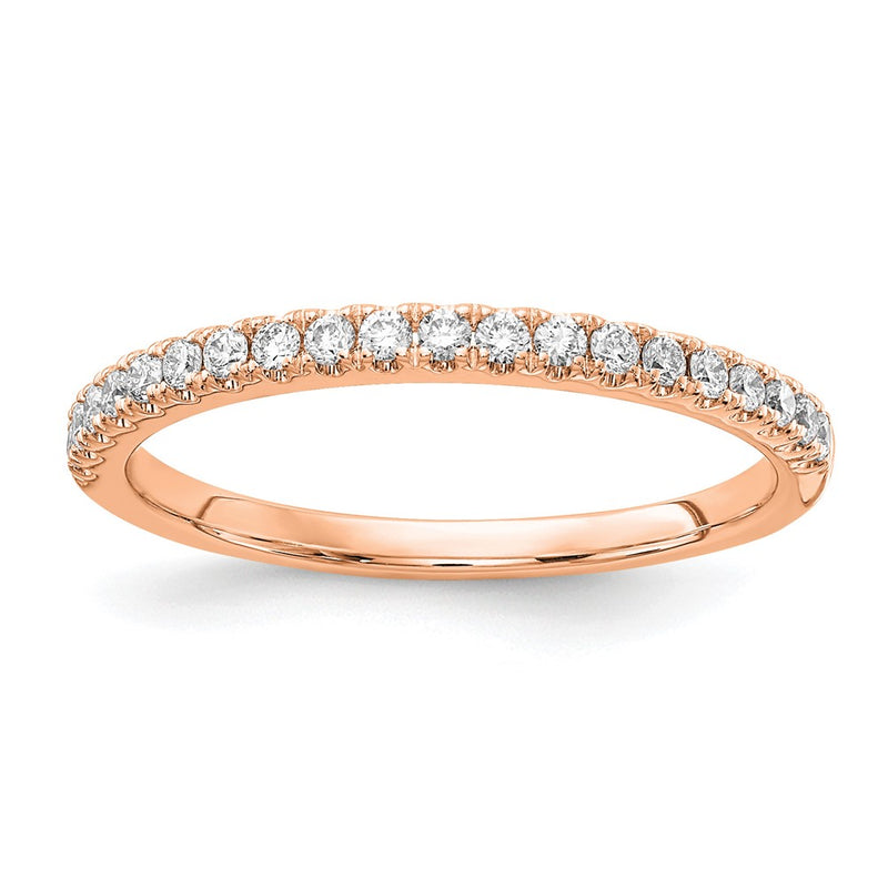 14K Rose Gold 1/4 carat Lab Grown Diamond VS/SI+ G+ Complete Wedding Band Ring
