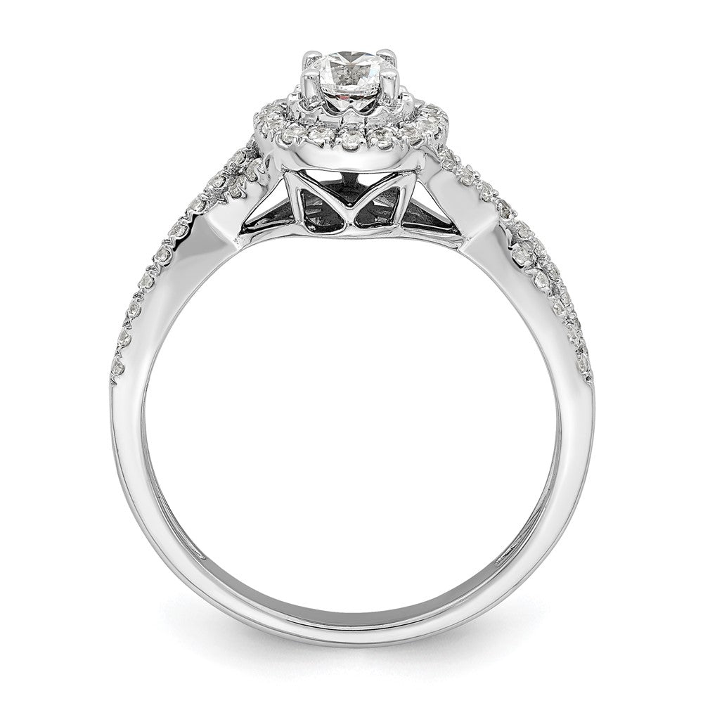 14K White Gold Eternal Promise Lab Grown VS/SI+ G+ Diamond Halo Ring