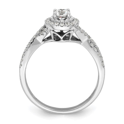 14K White Gold Eternal Promise Lab Grown VS/SI+ G+ Diamond Halo Ring