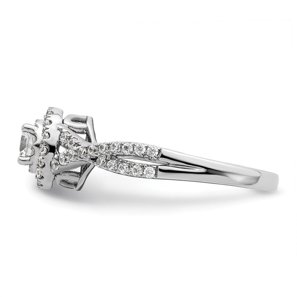 14K White Gold Eternal Promise Lab Grown VS/SI+ G+ Diamond Halo Ring