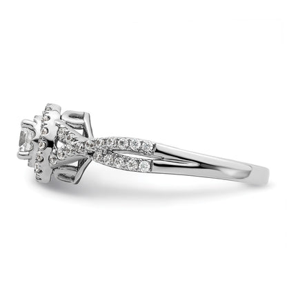 14K White Gold Eternal Promise Lab Grown VS/SI+ G+ Diamond Halo Ring
