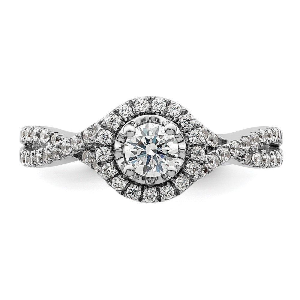 14K White Gold Eternal Promise Lab Grown VS/SI+ G+ Diamond Halo Ring