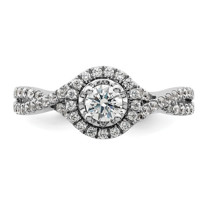 14K White Gold Eternal Promise Lab Grown VS/SI+ G+ Diamond Halo Ring