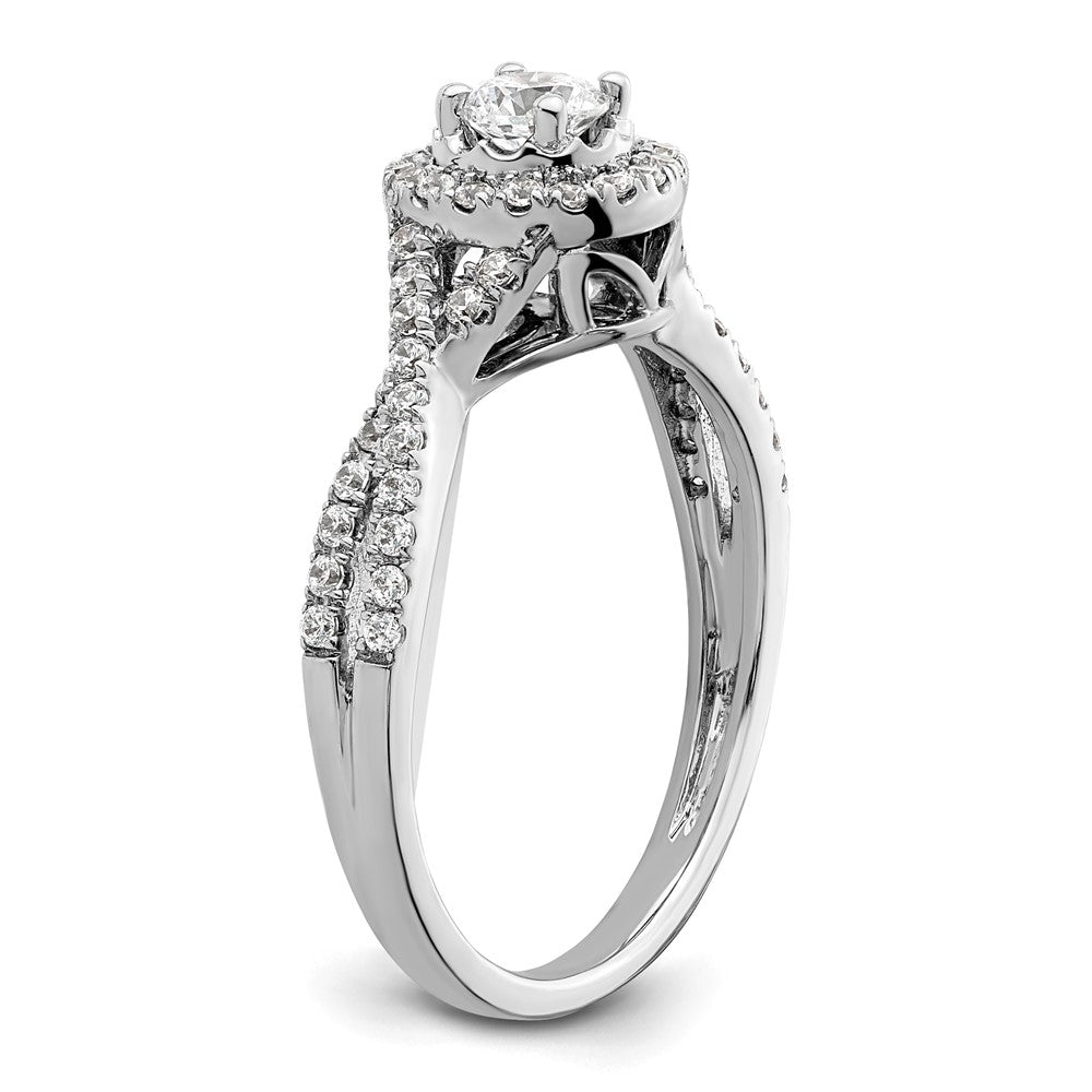 14K White Gold Eternal Promise Lab Grown VS/SI+ G+ Diamond Halo Ring