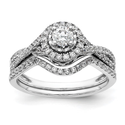 14K White Gold Eternal Promise Lab Grown VS/SI+ G+ Diamond Halo Ring