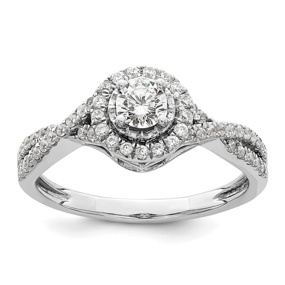 14K White Gold Eternal Promise Lab Grown VS/SI+ G+ Diamond Halo Ring