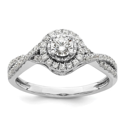 14K White Gold Eternal Promise Lab Grown VS/SI+ G+ Diamond Halo Ring