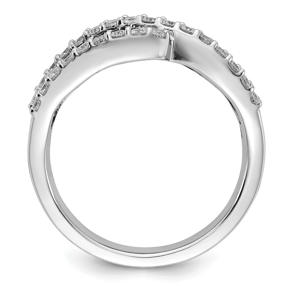 14k White Gold 5/8 Ct. Lab Grown Diamond VS/SI+ G+ and Lab Created Ruby Ring