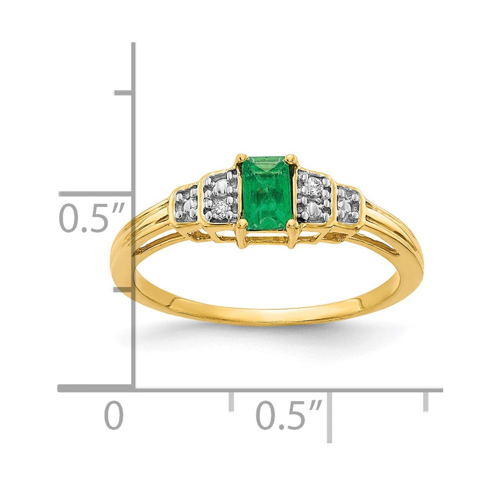 10K Yellow Gold 10K Emerald And Diamond Ring