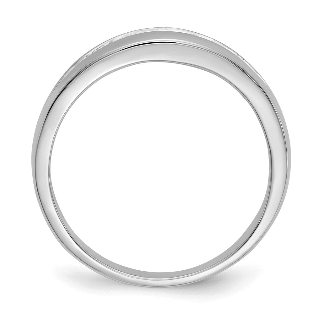 14K White Gold Diamond Mens Channel Ring