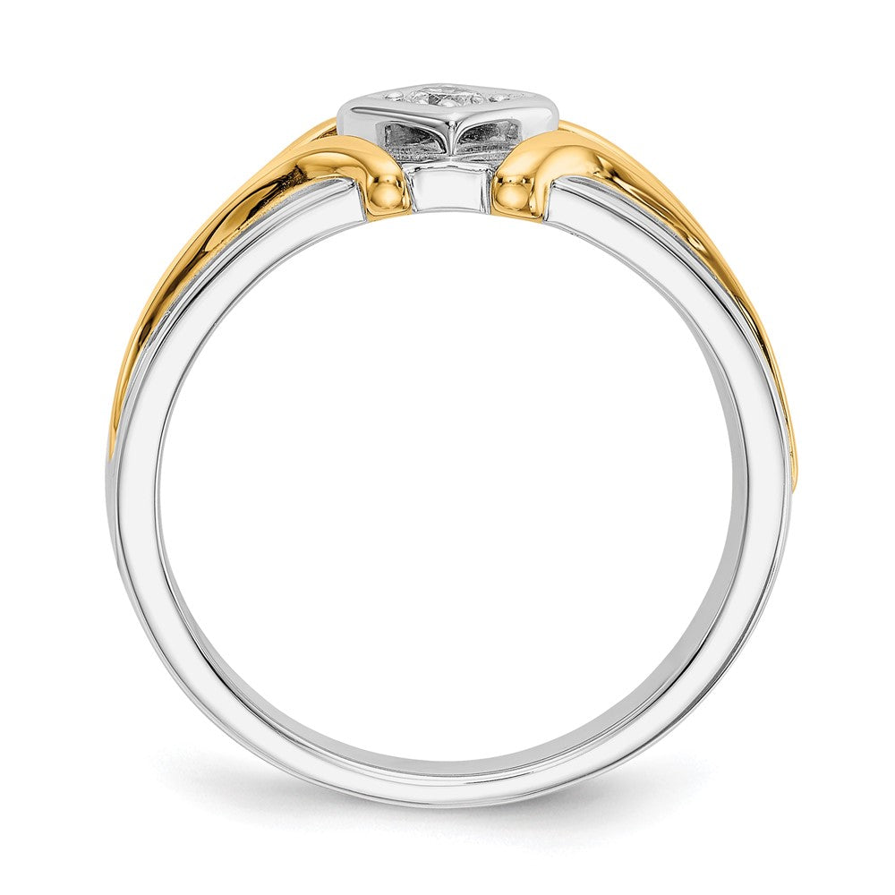 14k Two-Tone 1/6 Ct. Lab Grown Diamond VS/SI+ G+ Complete Men's Ring