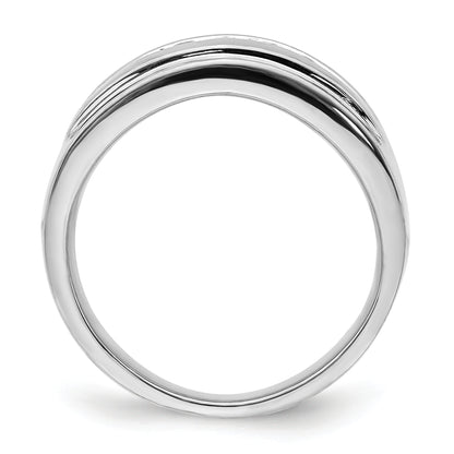14K White Gold Diamond Mens 5 Stone Ring