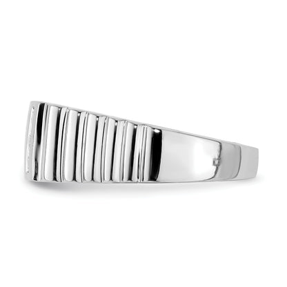14K White Gold Diamond Mens Ring