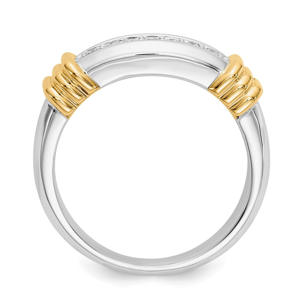 14K Two Tone Diamond Mens Ring