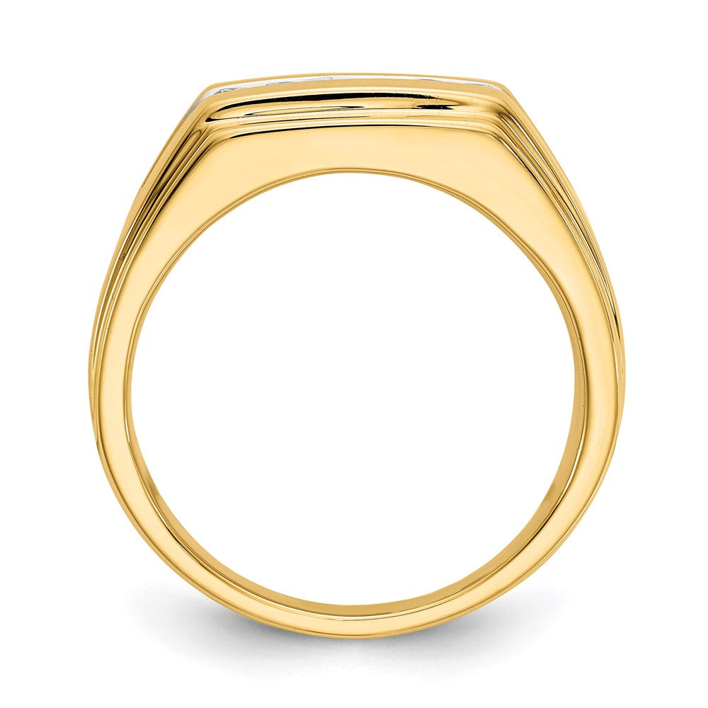 14K Yellow Gold Diamond 6 Stone Mens Ring