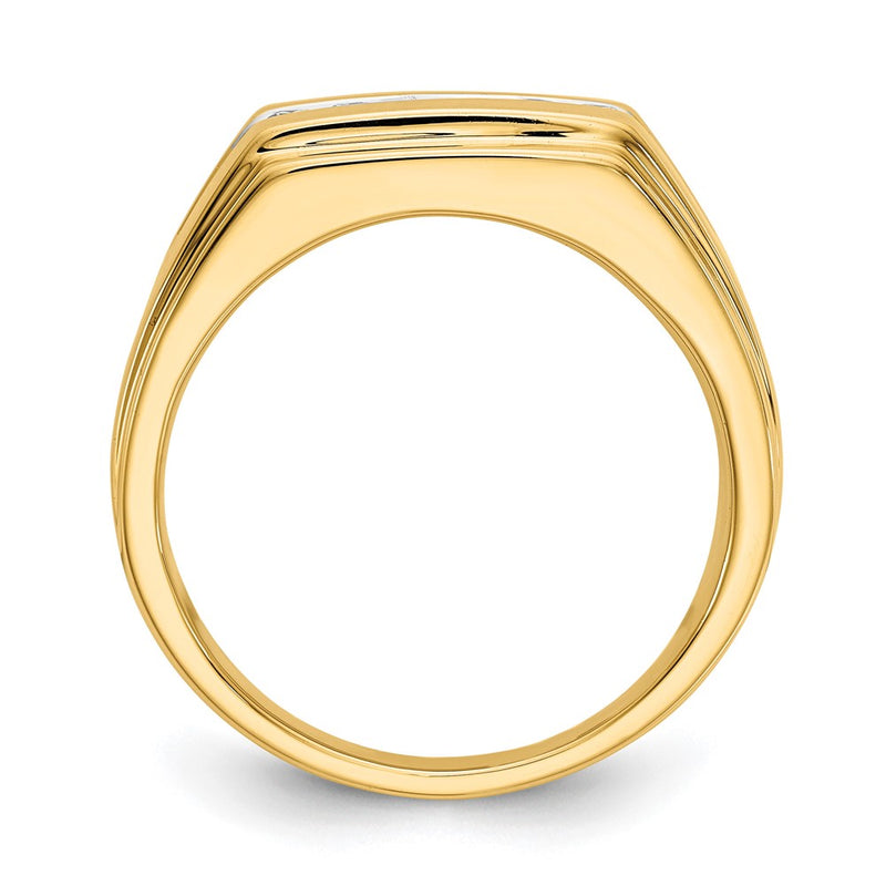 14K Yellow Gold Diamond 6 Stone Mens Ring