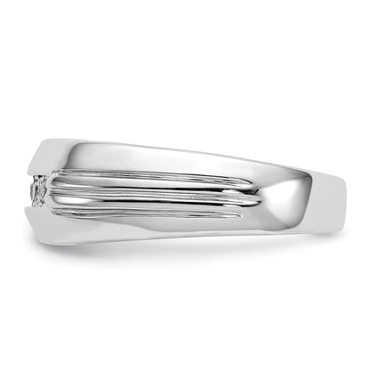 14K White Gold Diamond 5 Stone Mens Ring