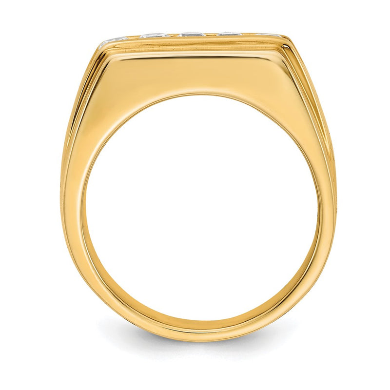 14K Yellow Gold Diamond 5 Stone Mens Ring