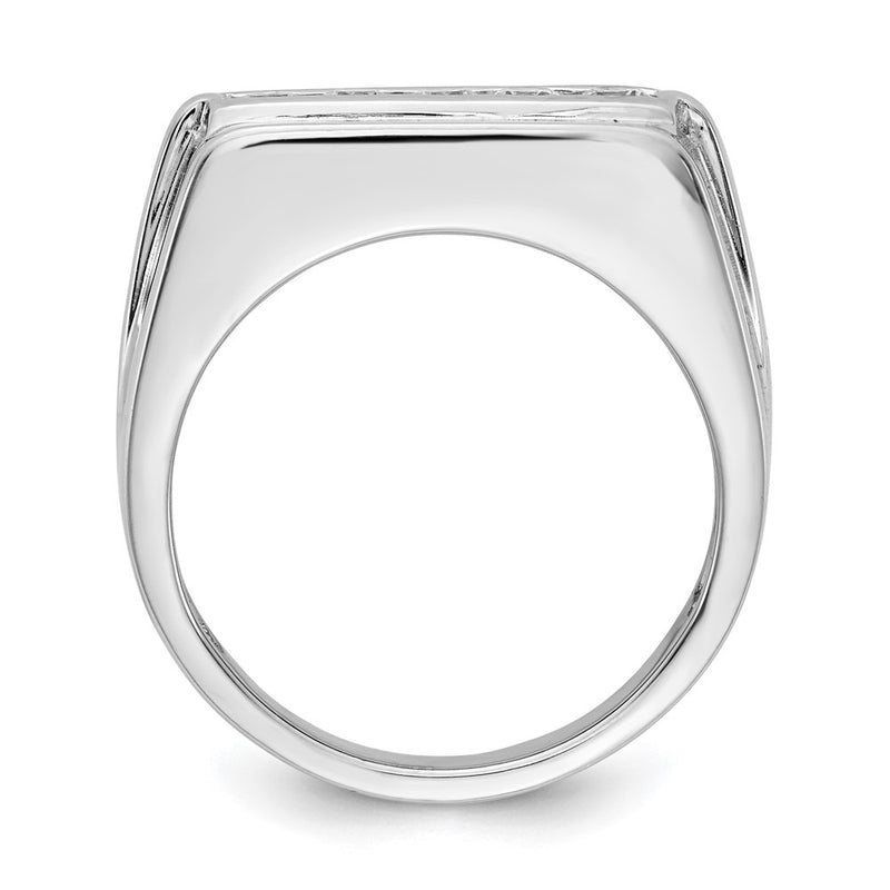 14K White Gold Diamond 5 Stone Mens Ring