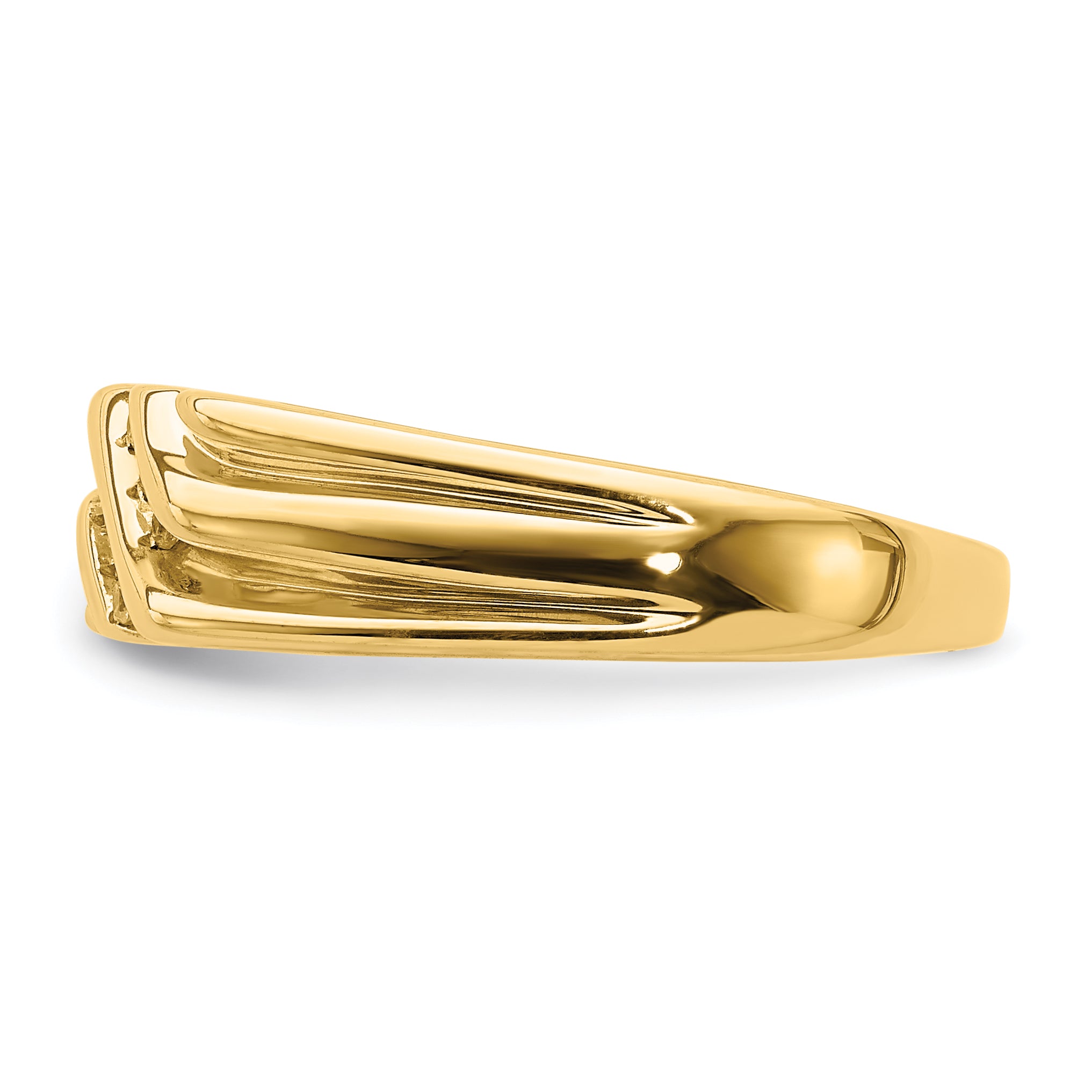 10K Yellow W/Rhodium 10K Diamond Mens Ring