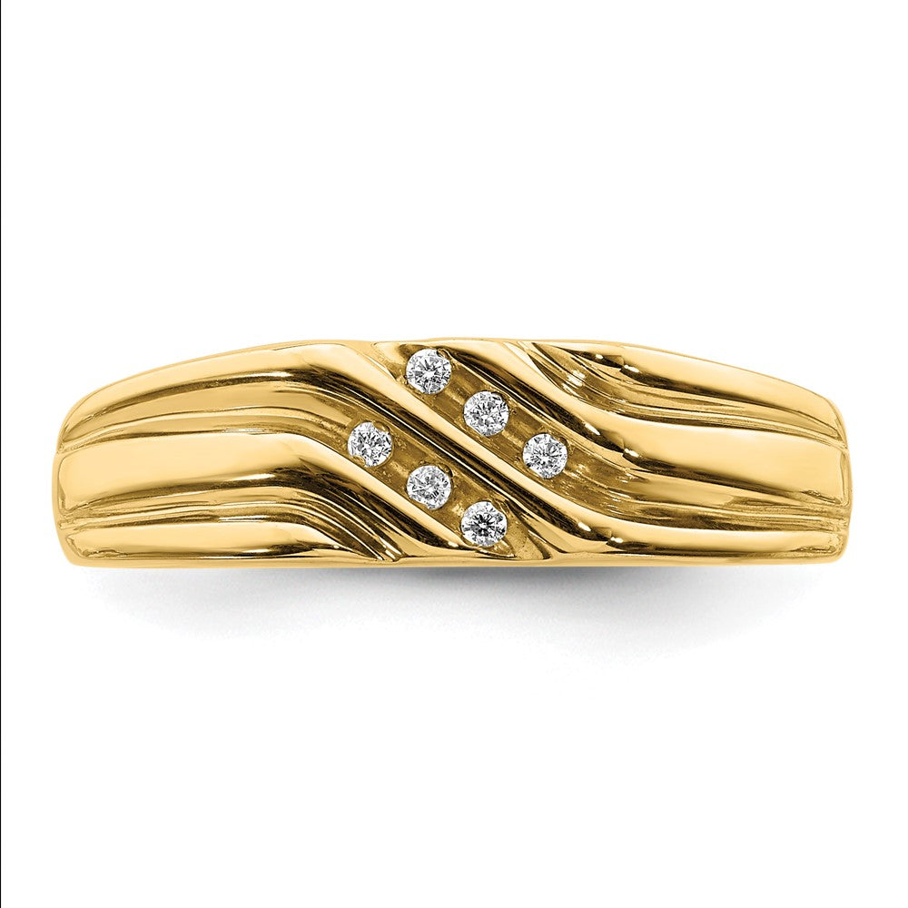 10K Yellow W/Rhodium 10K Diamond Mens Ring