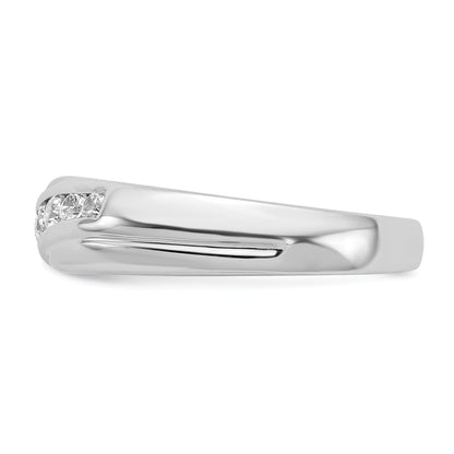 14K White Gold 7 Stone Diamond Mens Ring