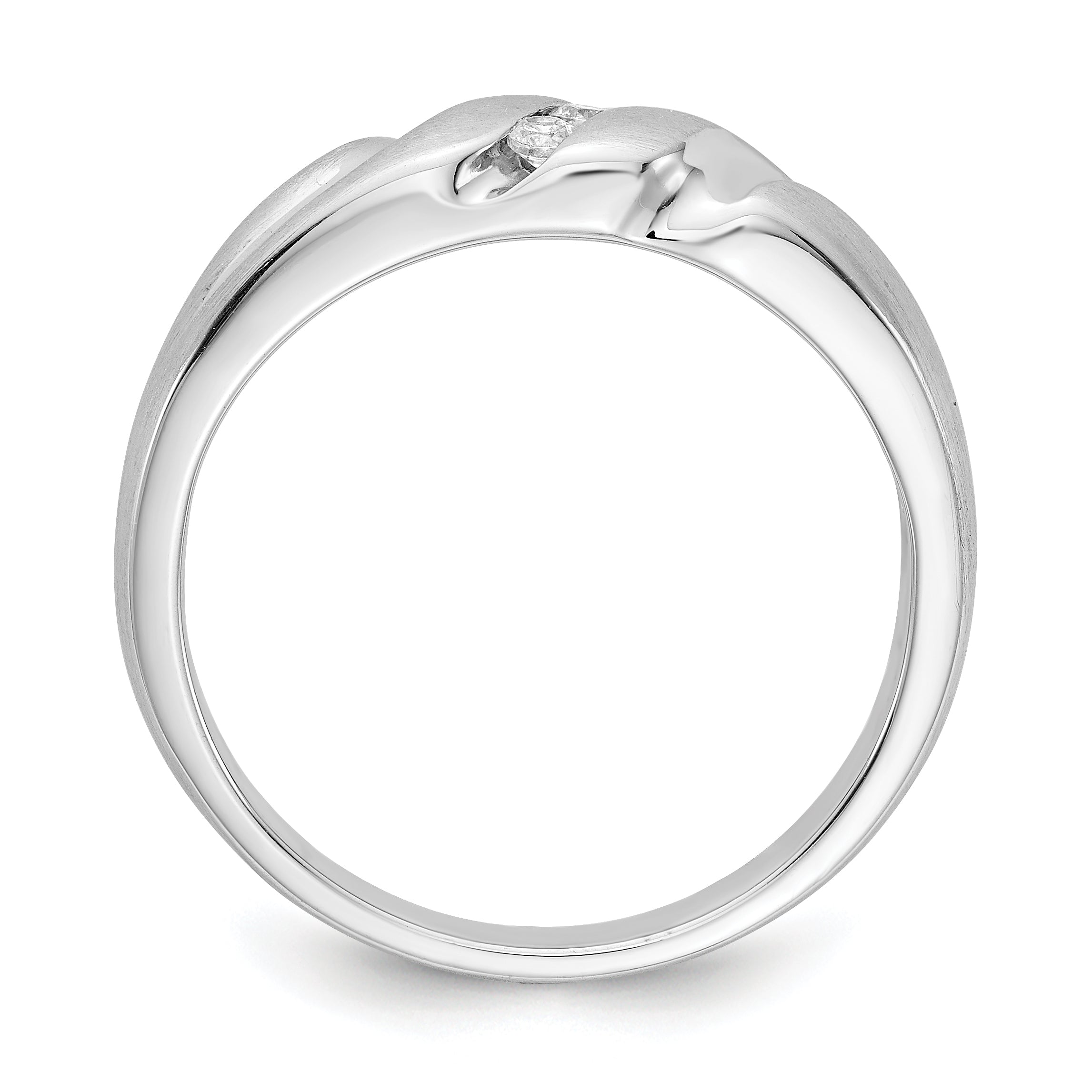 14K White Gold Diamond Mens Ring