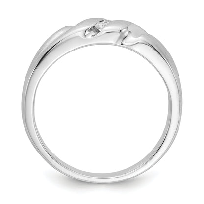 14K White Gold Diamond Mens Ring