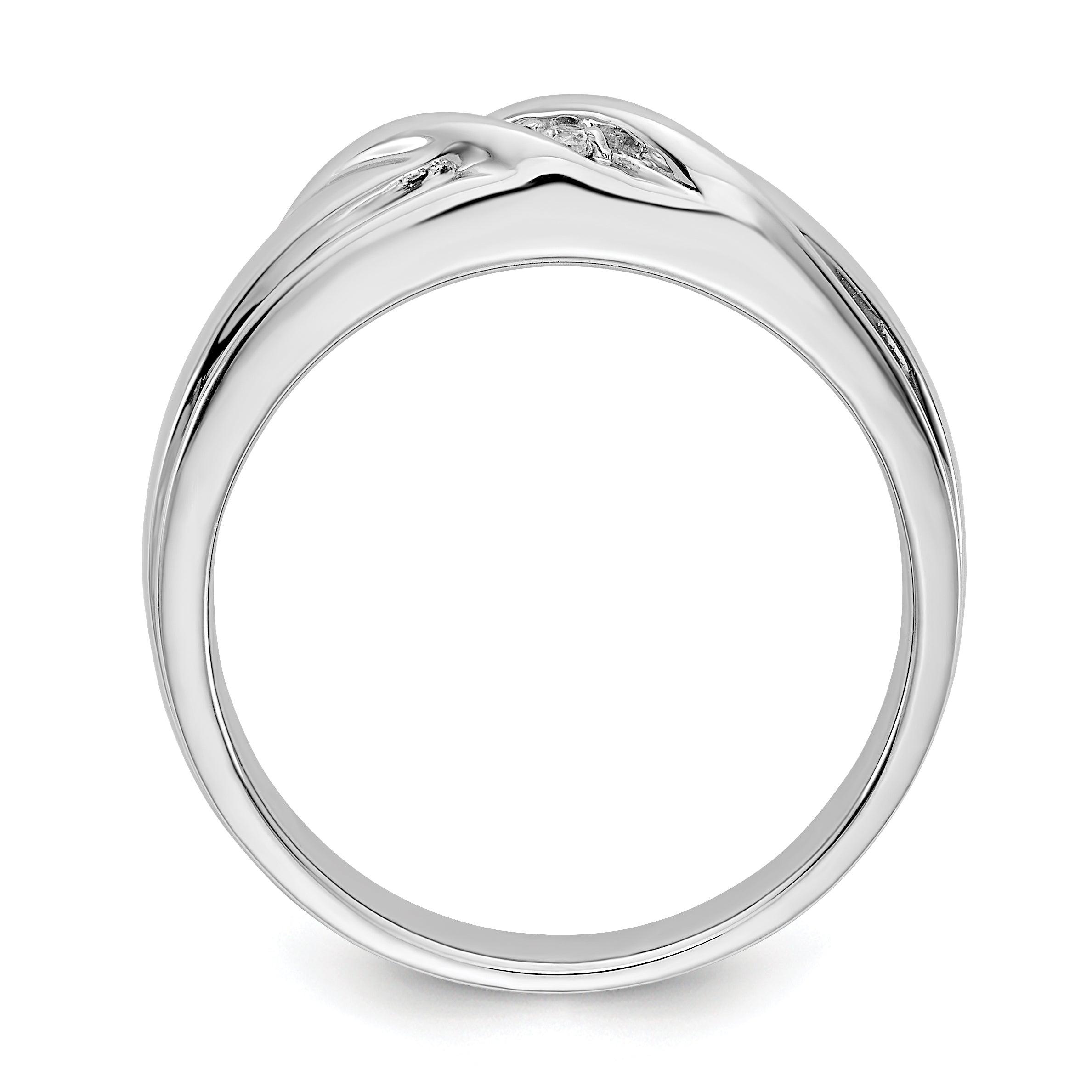 14K White Gold Diamond Mens Ring
