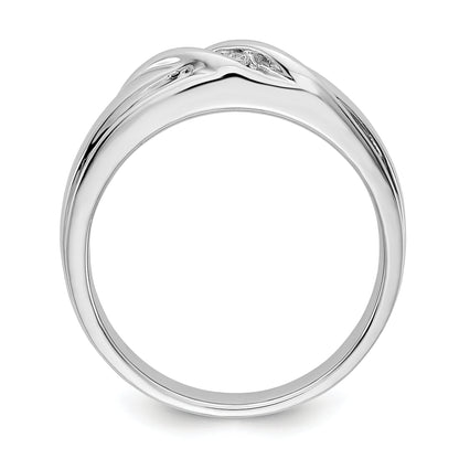 14K White Gold Diamond Mens Ring