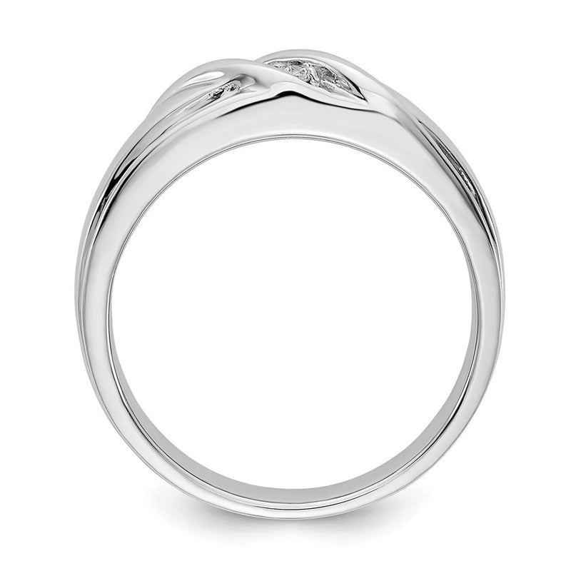 14K White Gold Diamond Mens Ring