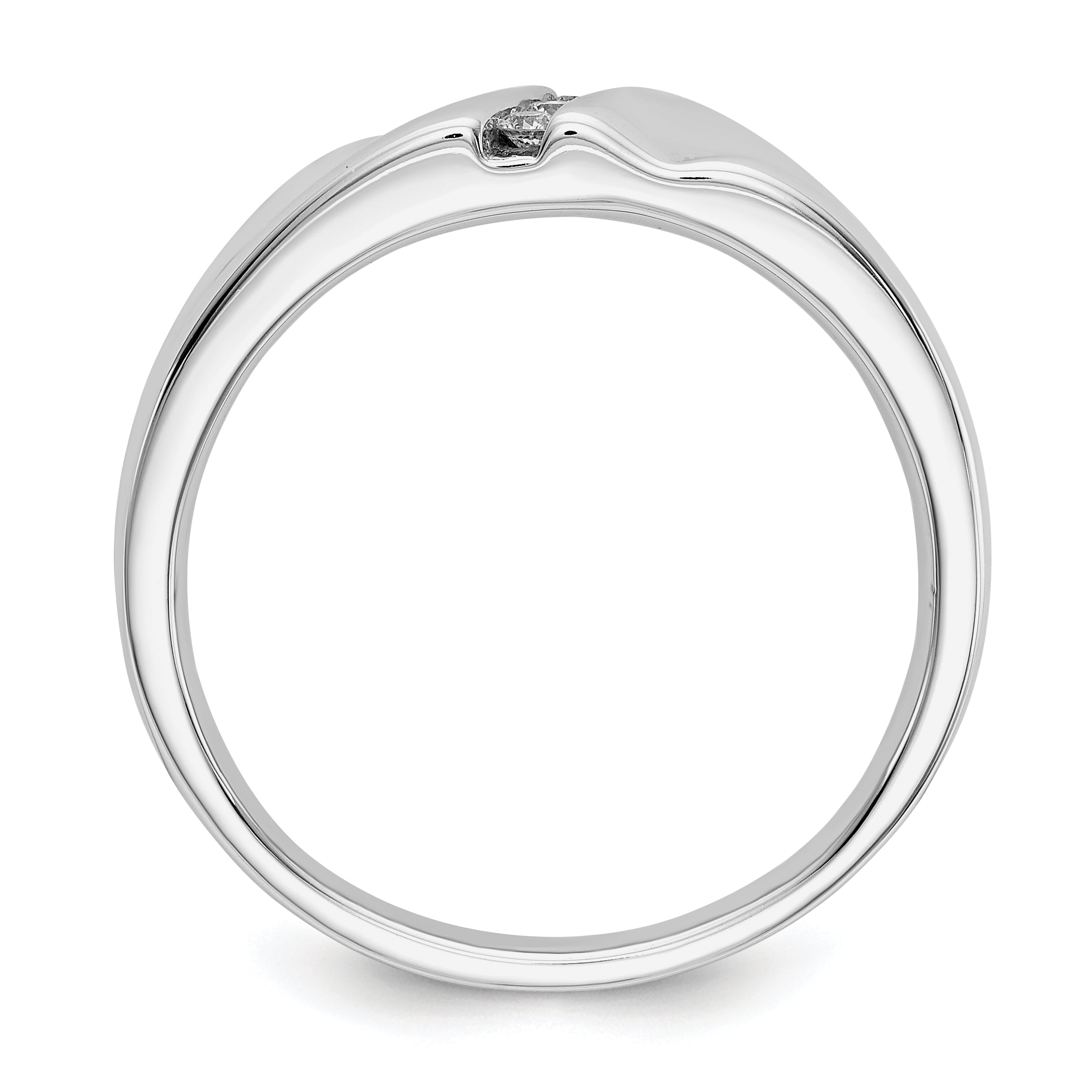 14K White Gold Diamond Mens Ring