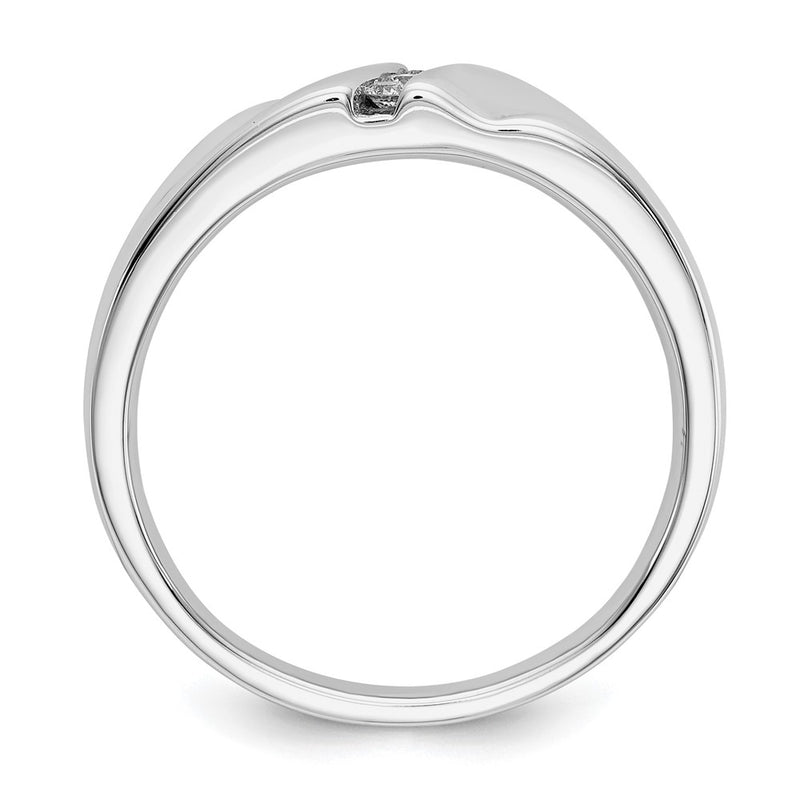 14K White Gold Diamond Mens Ring